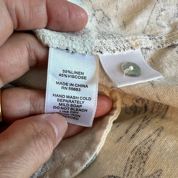 Tahari Womens Linen Blend Dress Hibiscus Island Resort Dress XTRA-SMALL White - Picture 7 of 10